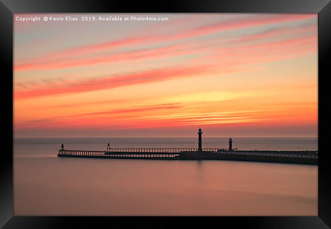 WHITBY LIGHTHOUSE Framed Print by Kevin Elias