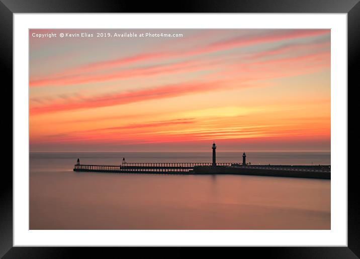 WHITBY LIGHTHOUSE Framed Mounted Print by Kevin Elias