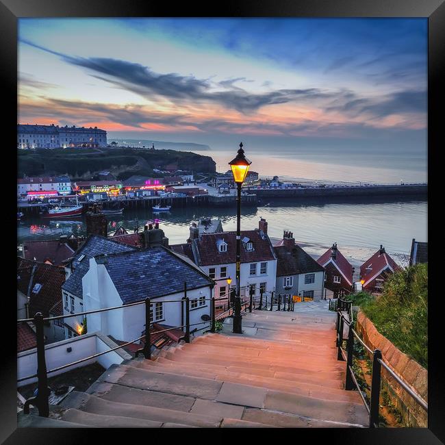 199 steps at Whitby Framed Print by Kevin Elias