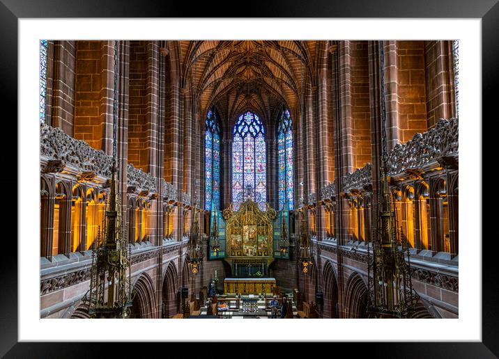 Liverpool cathedral architecture Framed Mounted Print by Kevin Elias