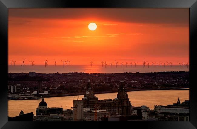 Mersey sunsets Framed Print by Kevin Elias