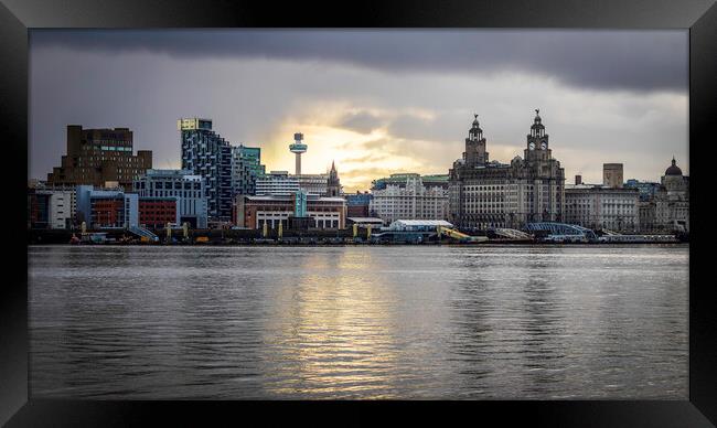 Liverpool Waterfront: A Frosty Dawn's Revelation Framed Print by Kevin Elias
