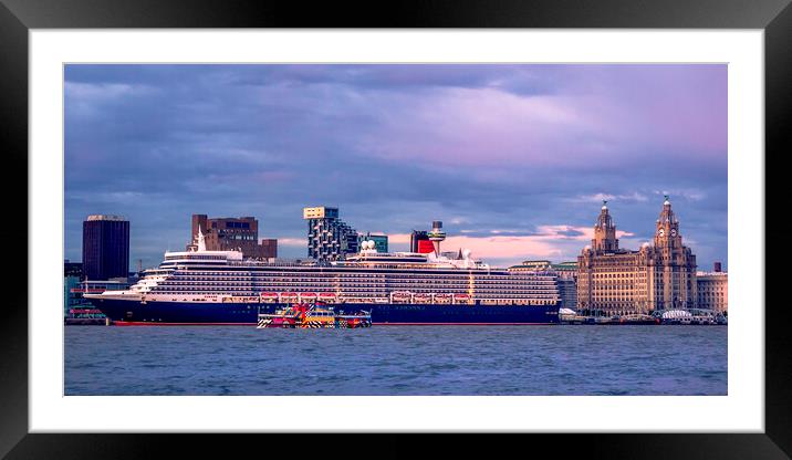 Queen Elizabeth visits Liverpool Framed Mounted Print by Kevin Elias
