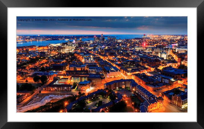 Liverpool lights Framed Mounted Print by Kevin Elias