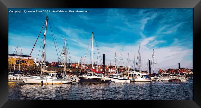 whitby harbor poster Framed Print by Kevin Elias