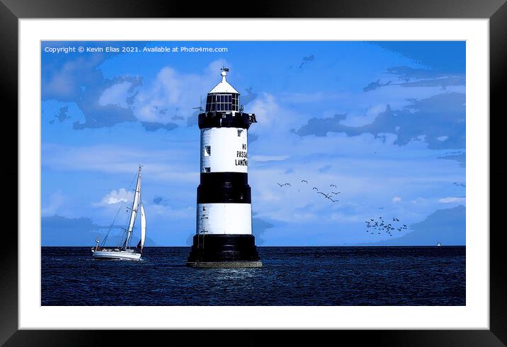 Penmon lighthouse poster. Framed Mounted Print by Kevin Elias