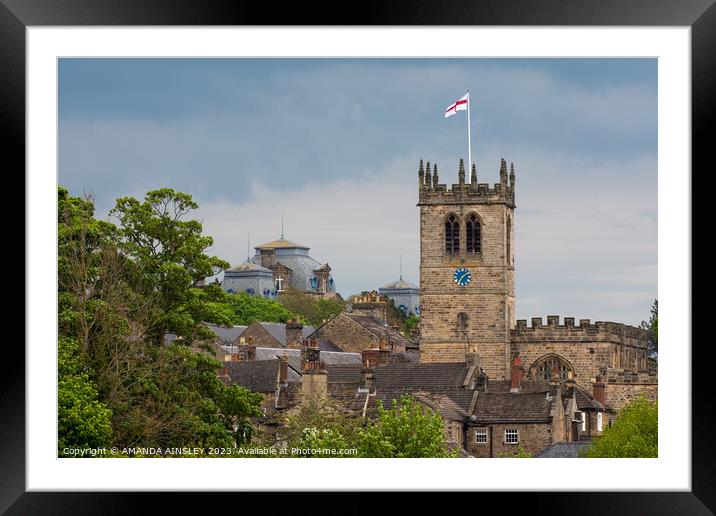 St Mary's Church & Bowes Museum Framed Mounted Print by AMANDA AINSLEY