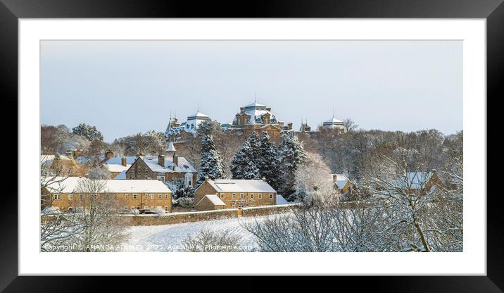 The Bowes Museum in Winter Framed Mounted Print by AMANDA AINSLEY