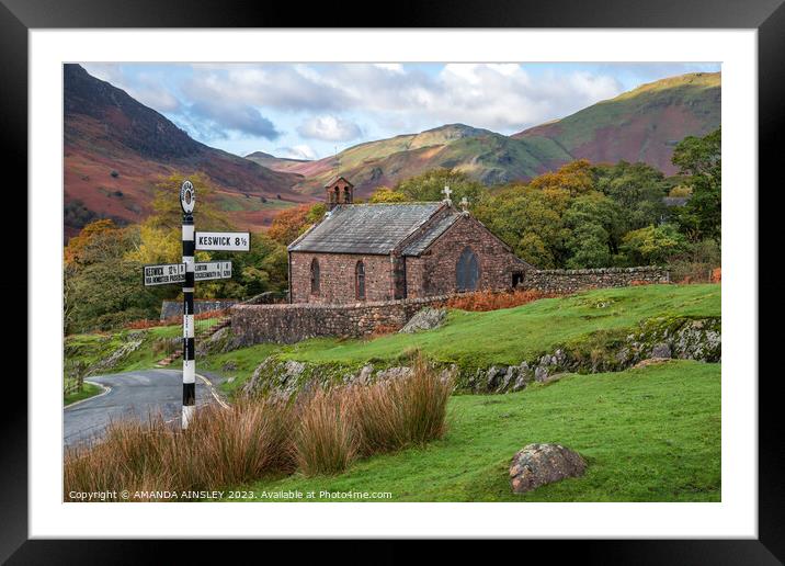 St James Church above Buttermere Framed Mounted Print by AMANDA AINSLEY