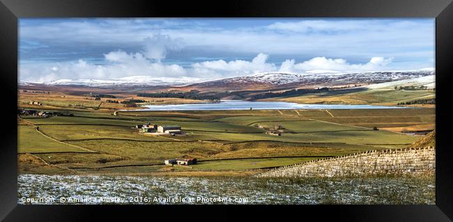 Winter at Selset Reservoir  Framed Print by AMANDA AINSLEY