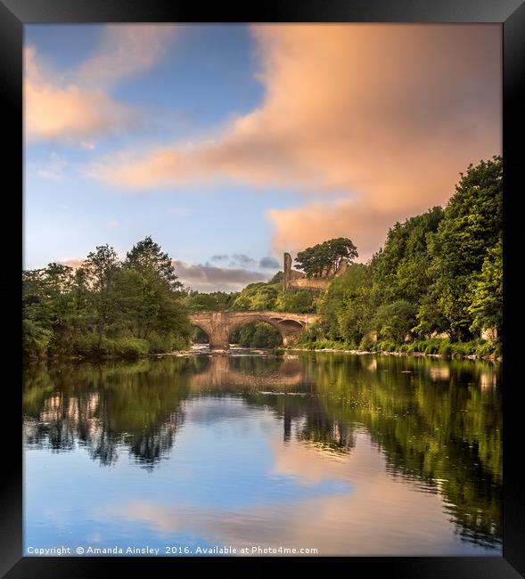  Reflections on The Tees at Barnard Castle. Framed Print by AMANDA AINSLEY