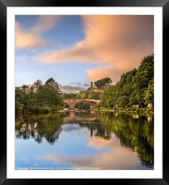  Reflections on The Tees at Barnard Castle. Framed Mounted Print by AMANDA AINSLEY