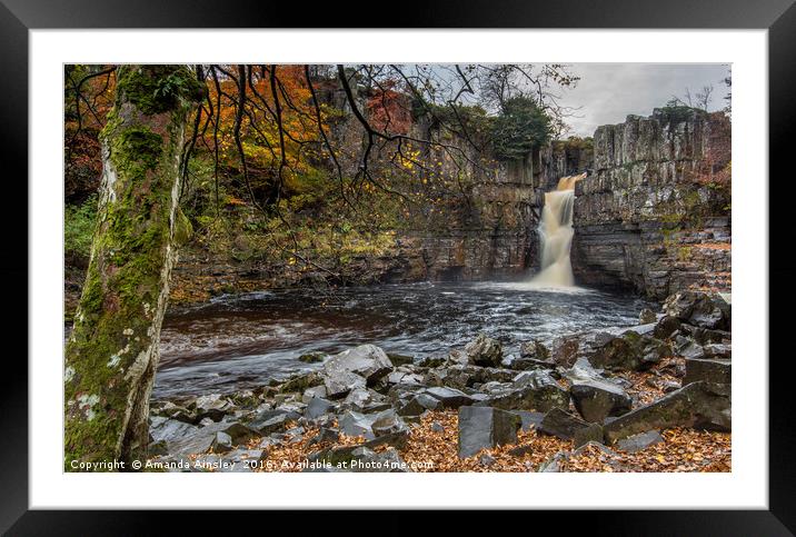 High Force in Teesdale Framed Mounted Print by AMANDA AINSLEY
