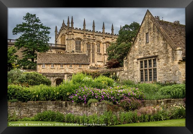 Oxford Cathedral and Garden Framed Print by AMANDA AINSLEY