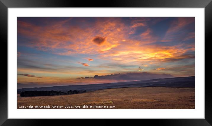 Sunrise at The Stang Forest Framed Mounted Print by AMANDA AINSLEY