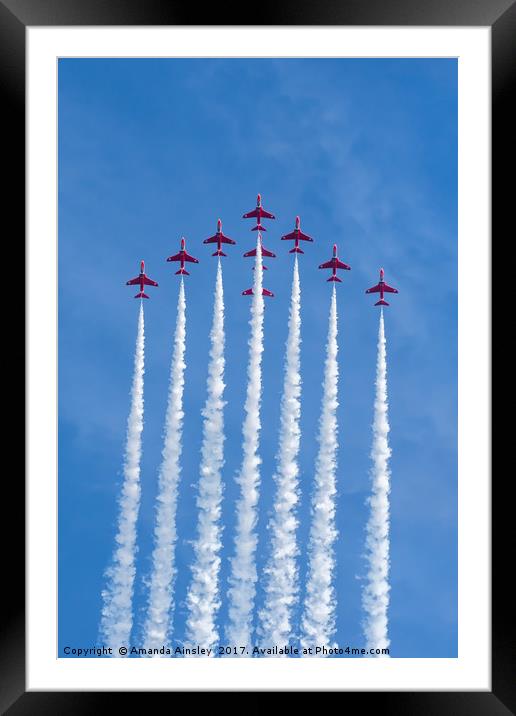 The Red Arrows at Sunderland International Air Sho Framed Mounted Print by AMANDA AINSLEY
