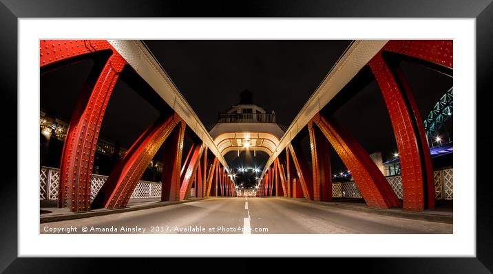 The Swing Bridge at Newcastle Framed Mounted Print by AMANDA AINSLEY