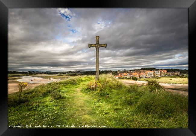 St. Cuthbert's Cross at Alnmouth. Framed Print by AMANDA AINSLEY