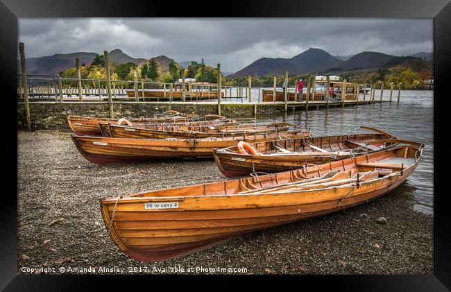 Keswick Boats and Ferry  Framed Print by AMANDA AINSLEY