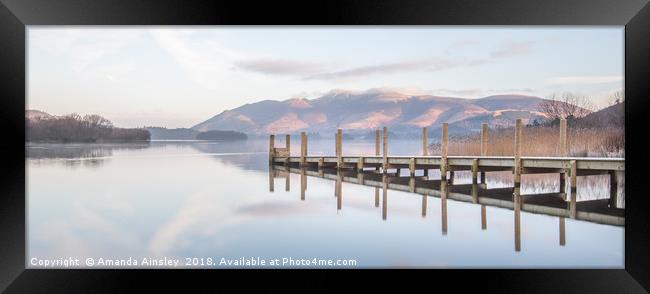 Skidaw from Lodore Jetty  Framed Print by AMANDA AINSLEY