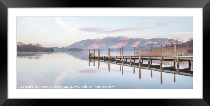 Skidaw from Lodore Jetty  Framed Mounted Print by AMANDA AINSLEY