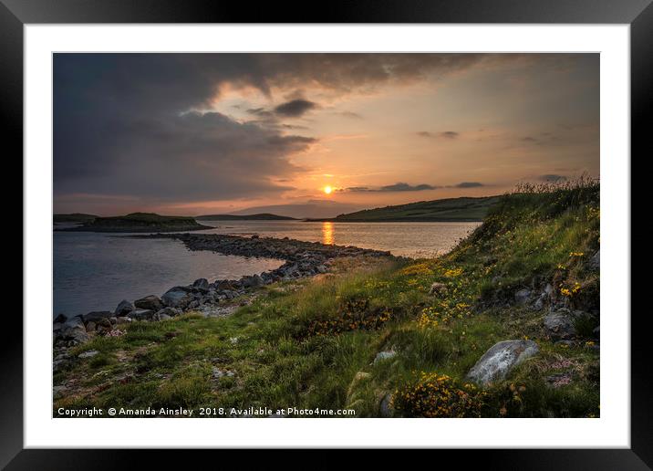 Serene Seaside Sunset Framed Mounted Print by AMANDA AINSLEY