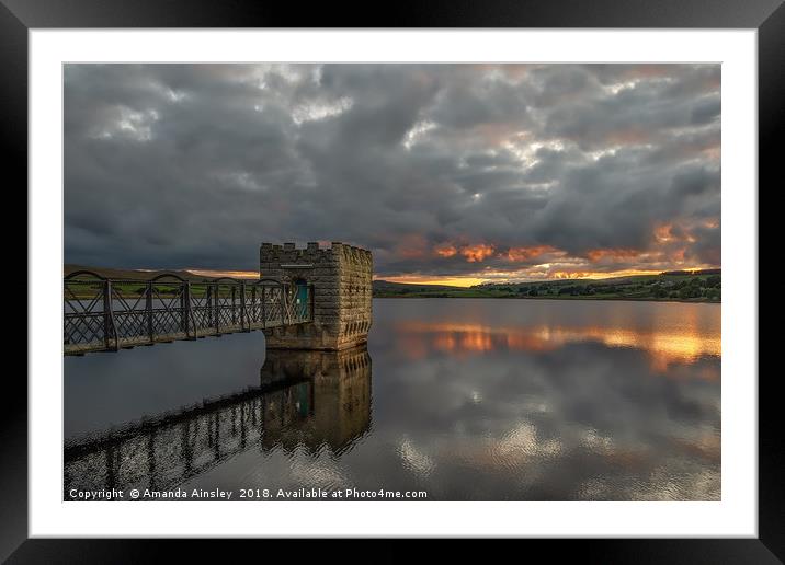 Golden Hour at Hury Reservoir Framed Mounted Print by AMANDA AINSLEY