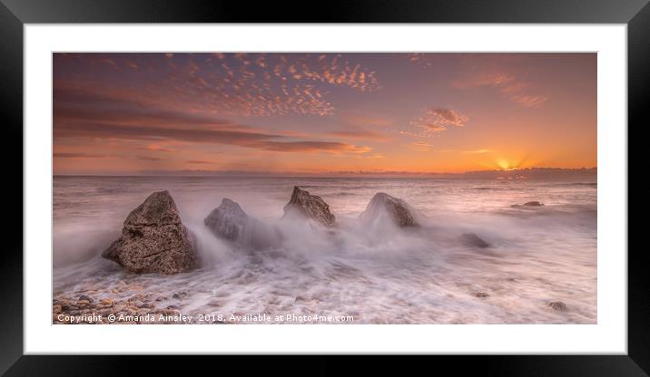 Majestic Sunrise at Trow Rocks Framed Mounted Print by AMANDA AINSLEY