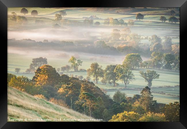 Misty Morning on River Tees Framed Print by AMANDA AINSLEY