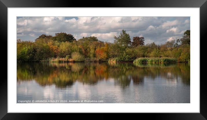 Serene Autumn Reflections Framed Mounted Print by AMANDA AINSLEY