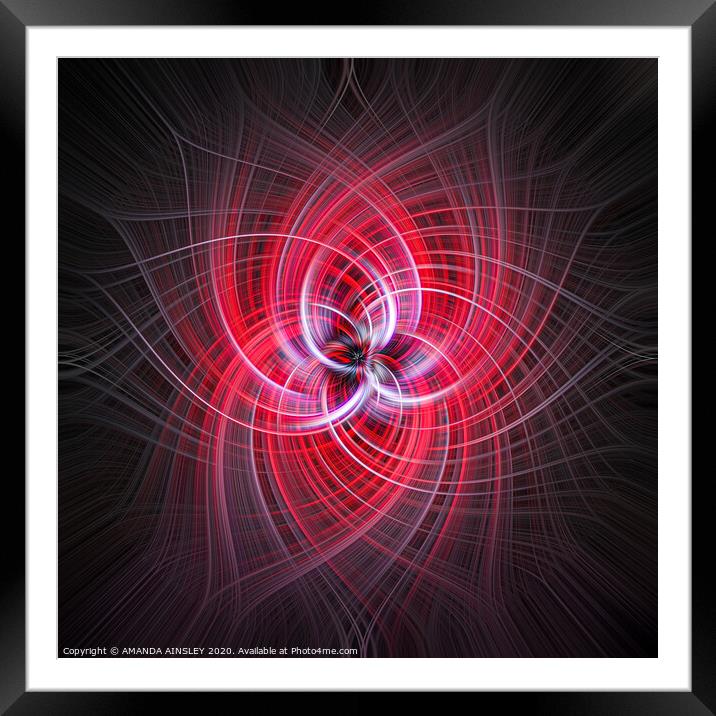 Red and White Symphony Framed Mounted Print by AMANDA AINSLEY