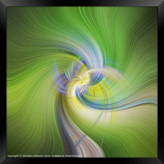 Swirls of Green Framed Print by AMANDA AINSLEY