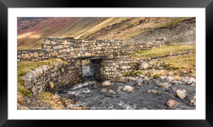 Stone Bridge at Honister Pass Framed Mounted Print by AMANDA AINSLEY