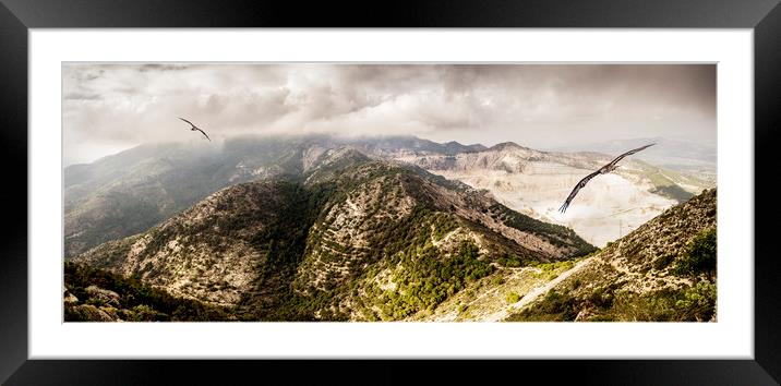 Buzzards in Calamorro Mountains Framed Mounted Print by Keith Harris