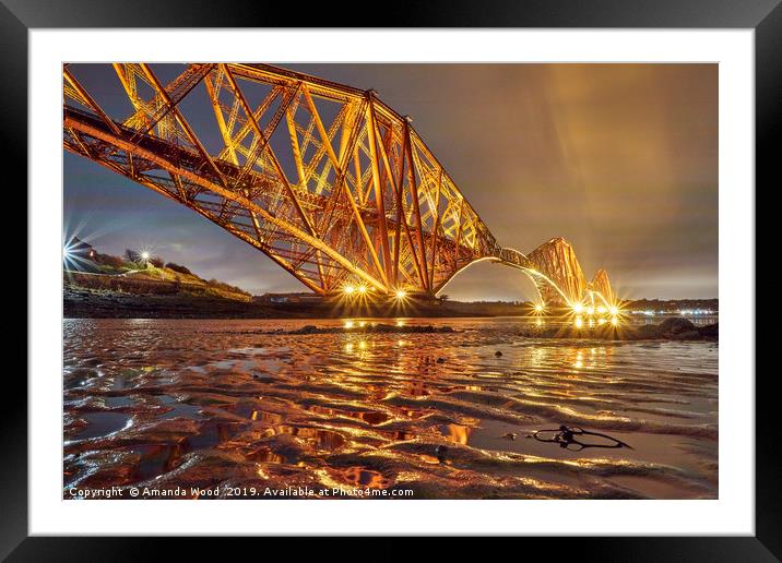  Forth railway bridge golden ripples Framed Mounted Print by Amanda Wood