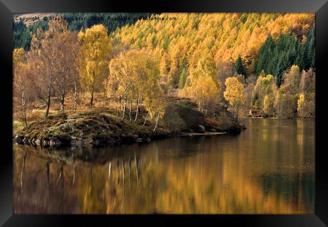 Autumnal Loch Tummel Framed Print by Stephen Lipton