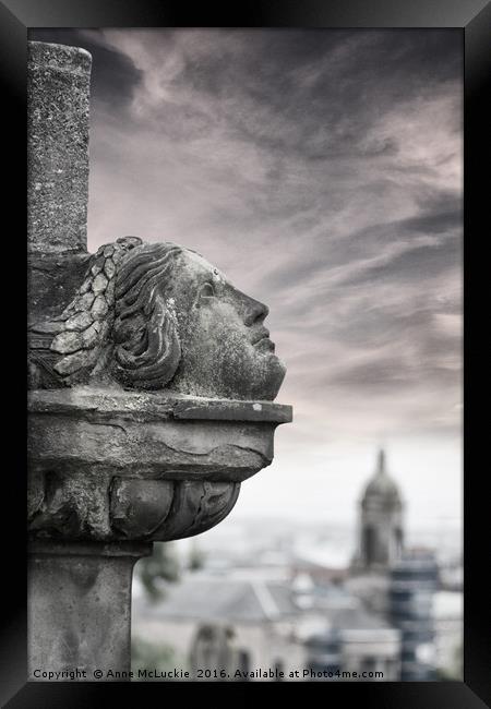 Monument Looking Over Glasgow Framed Print by Anne McLuckie