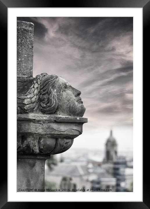 Monument Looking Over Glasgow Framed Mounted Print by Anne McLuckie