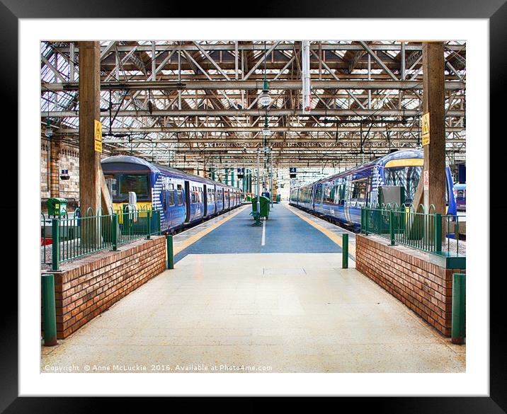 Glasgow Central Train Station Framed Mounted Print by Anne McLuckie