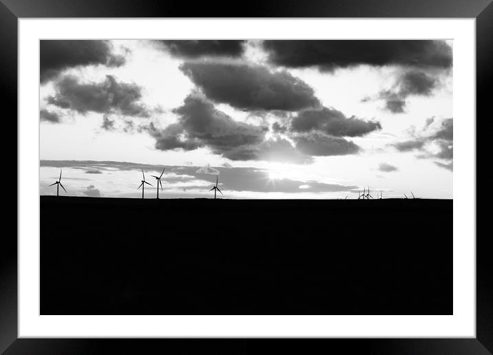 Turbines at Sunset Framed Mounted Print by Thomas Harman