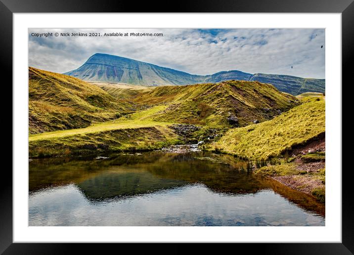 Looking up at Picws Du in the Black Mountain Carma Framed Mounted Print by Nick Jenkins