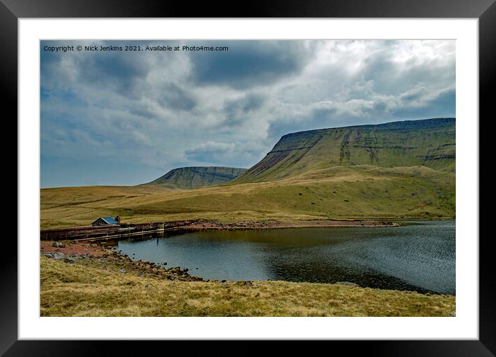 Llyn y Fan Fach lake Black Mountain Brecon Beacons Framed Mounted Print by Nick Jenkins