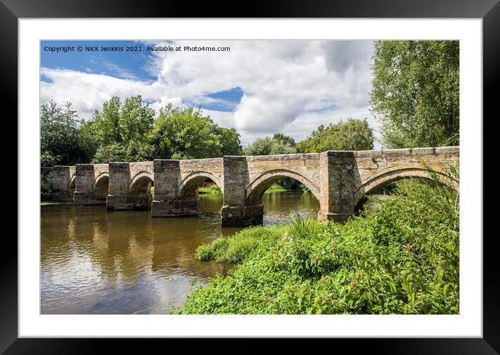 Essex Bridge over the River Trent Staffordshire Framed Mounted Print by Nick Jenkins