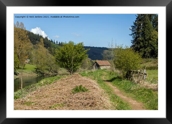 Boathouse on the River Wye Brockweir Framed Mounted Print by Nick Jenkins