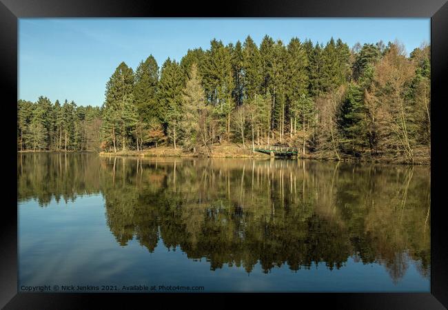 Mallards Pike Pond in the Forest of Dean Glouceste Framed Print by Nick Jenkins
