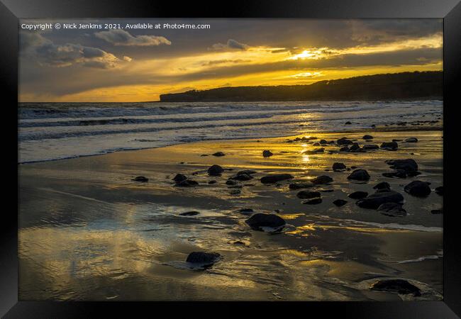 Llantwit Major Beach Glamorgan Heritage Coast Suns Framed Print by Nick Jenkins