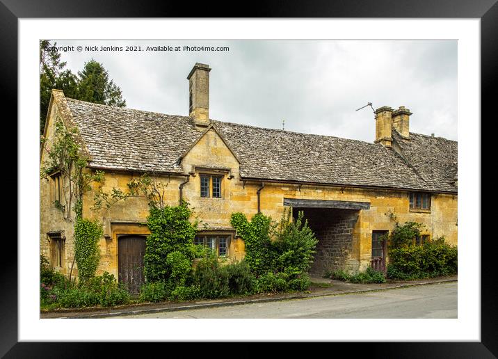 Cottages in Stanton Cotswolds Gloucestersgire Framed Mounted Print by Nick Jenkins