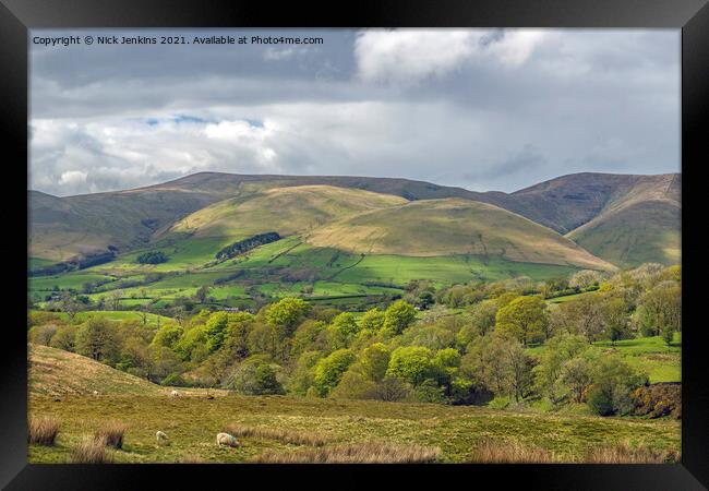 View of part of the Howgill Fells Cumbria  Framed Print by Nick Jenkins