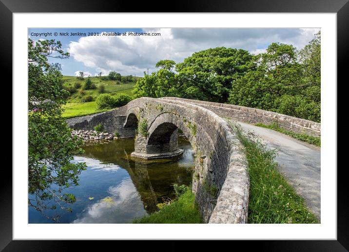 Crook of Lune Bridge over the River Lune Cumbria Framed Mounted Print by Nick Jenkins