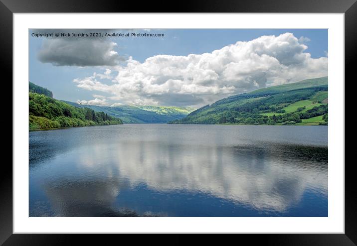 Talybont Reservoir Reflections Brecon Beacons Framed Mounted Print by Nick Jenkins